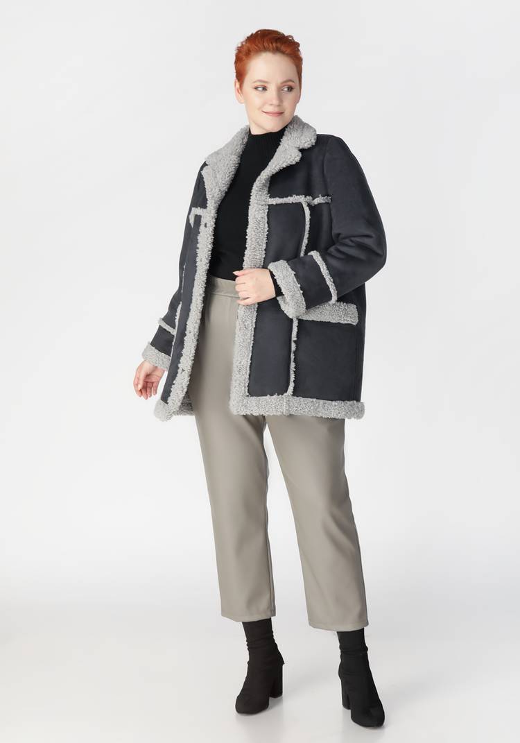 Полупальто из экомеха шир.  750, рис. 7