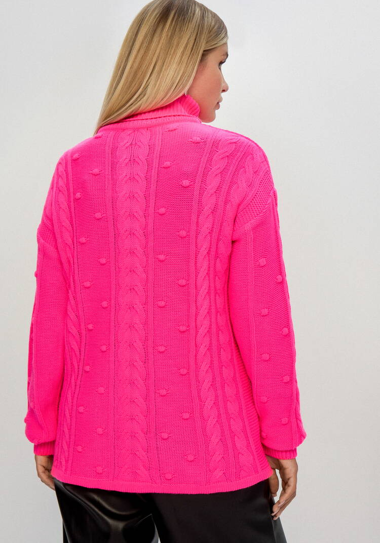 Джемпер с высокой горловиной и косами шир.  750, рис. 43