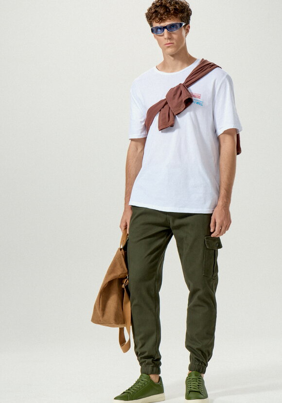 Брюки карго с накладными карманами по бокам шир.  580, рис. 8