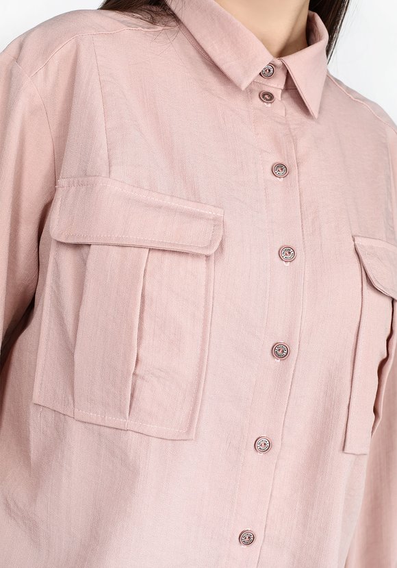 Блуза с карманами на груди шир.  580, рис. 8