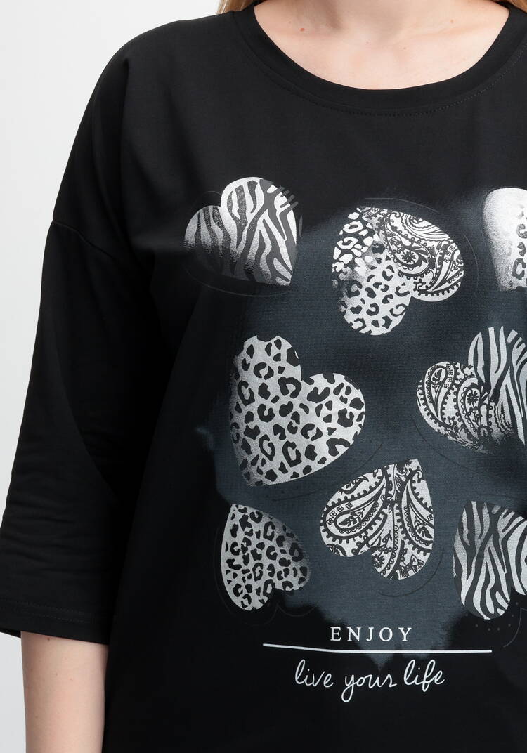 Блуза с принтом Сердца шир.  750, рис. 30