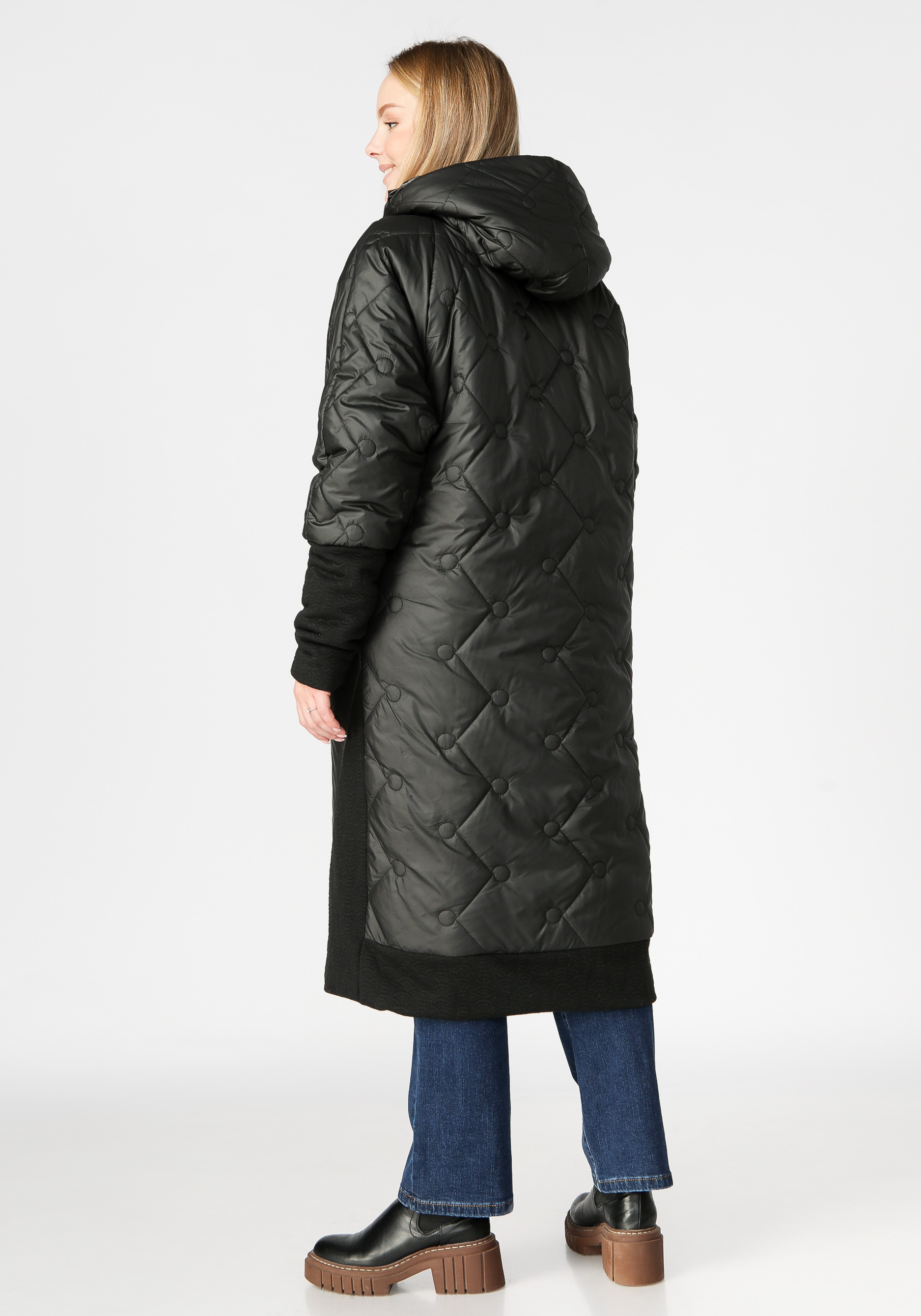 Пальто стеганое на кнопках VeraVo, размер 50, цвет черный - фото 9