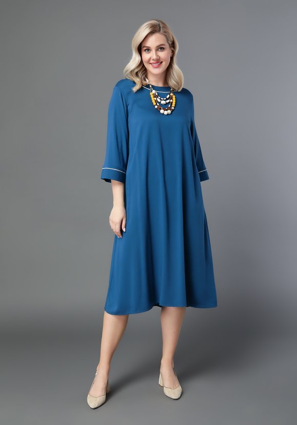 Платье миди с кантом шир.  580, рис. 8