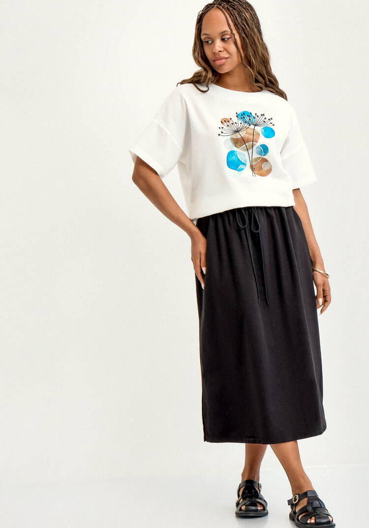 Юбка изо льна свободного кроя шир.  750, рис. 24