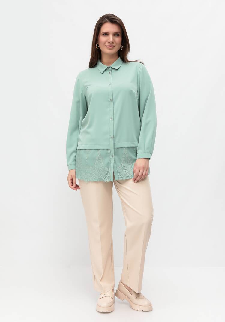 Блуза с ажурным кружевом по низу шир.  750, рис. 2