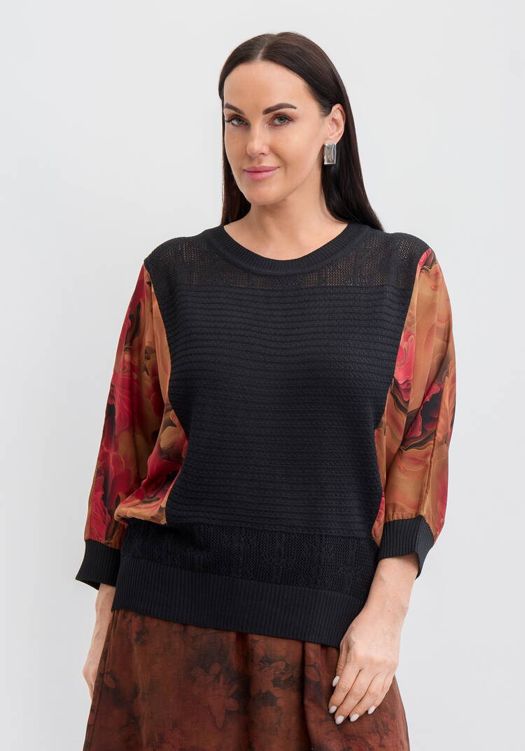 Джемпер Летучая мышь с принтом шир.  750, рис. 10