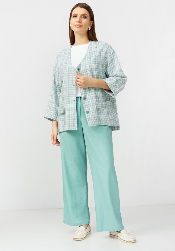 Пиджак в клетку из хлопка шир.  580, рис. 2