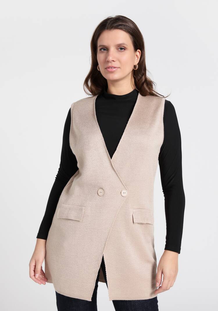 Жилет на пуговицах свободного силуэта шир.  750, рис. 7