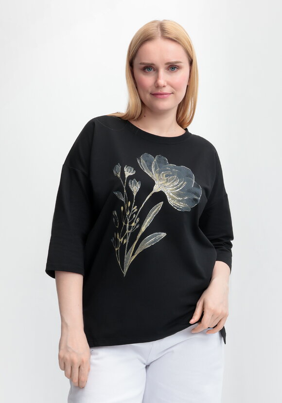 Блуза с принтом цветка и рукавом 3/4 шир.  580, рис. 7