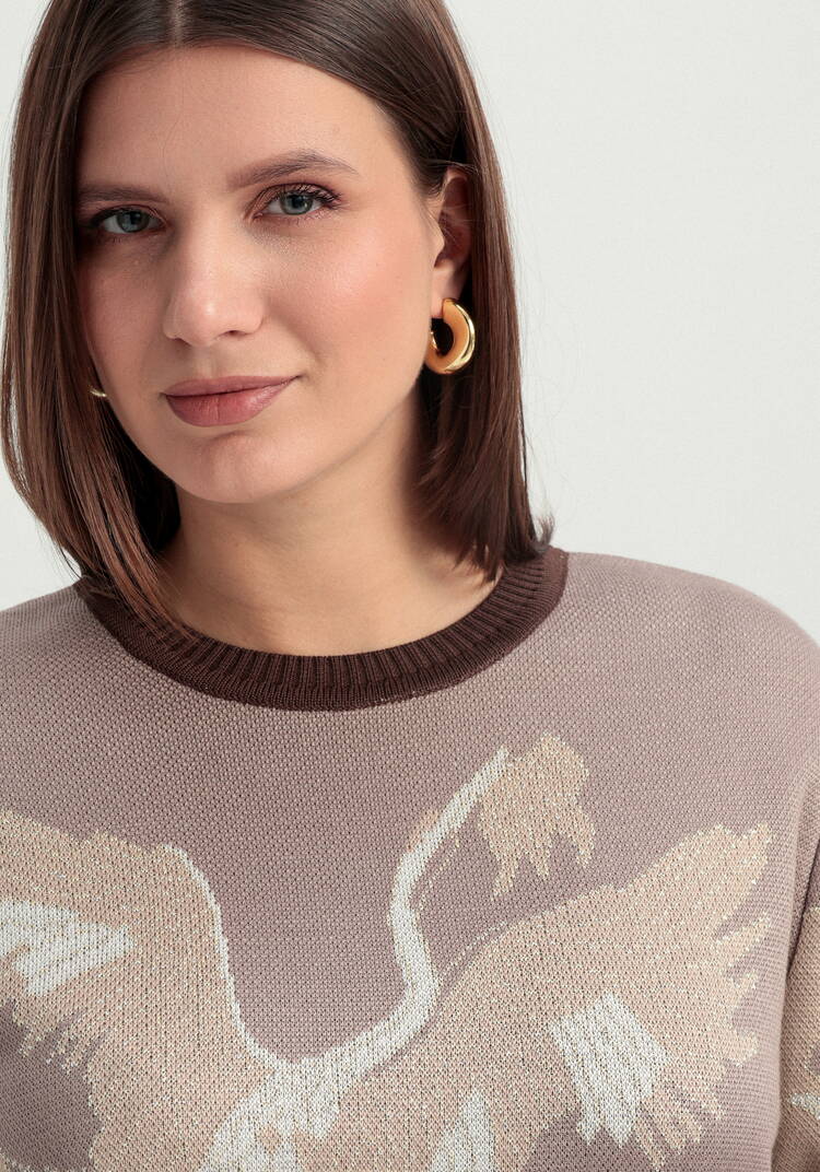 Джемпер с рисунком Журавль шир.  750, рис. 12