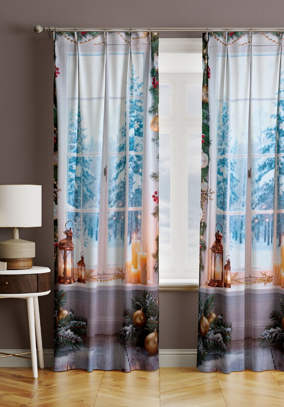 Штора Зимний сюжет шир.  580, рис. 13
