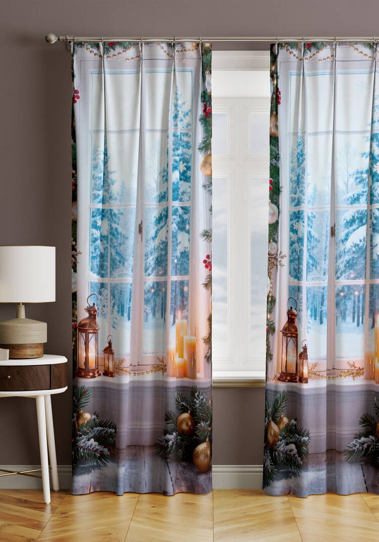 Штора Зимний сюжет шир.  750, рис. 13