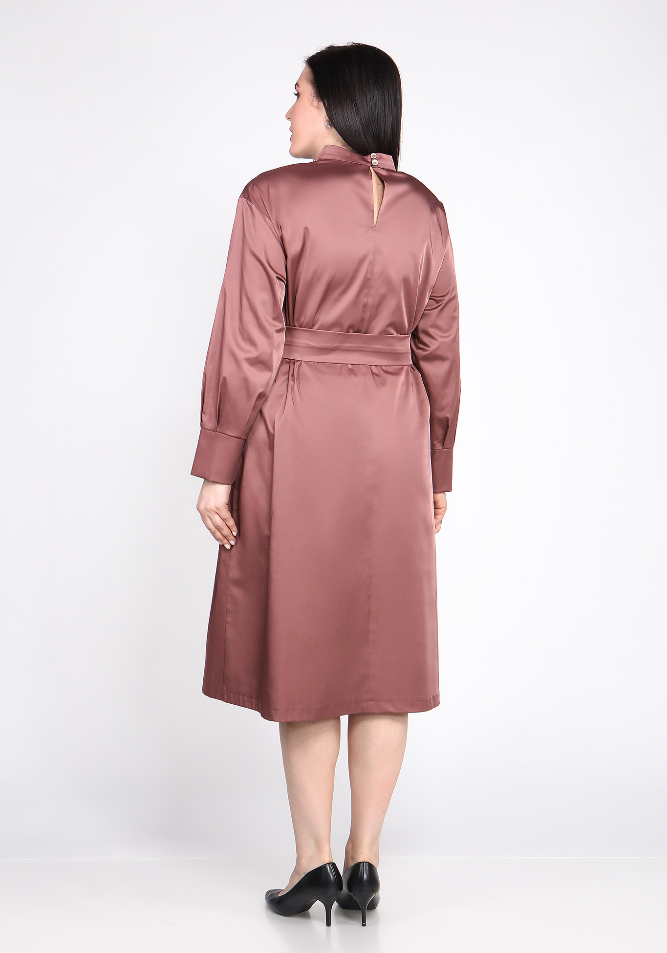 Платье с поясом на пуговицах Sarah Morenberg, размер 48, цвет тёмно-лиловый - фото 4