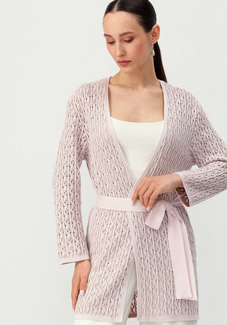 Кардиган ажурной вязки шир.  750, рис. 31