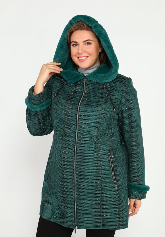 Дубленка с карманами на молнии шир.  580, рис. 13