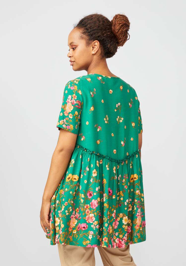 Туника с цветочным принтом свободного кроя шир.  750, рис. 3