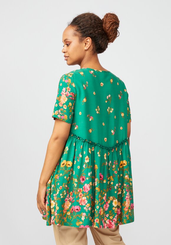 Туника с цветочным принтом свободного кроя шир.  580, рис. 3