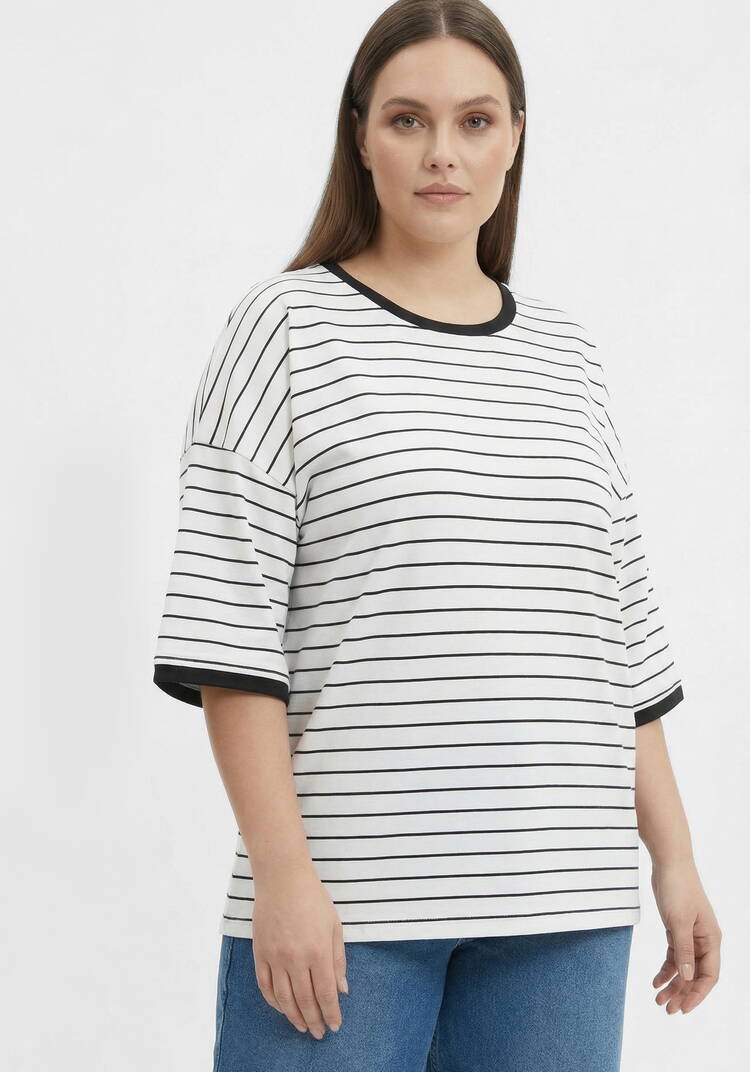 Футболка с опущенным плечом и строчкой шир.  750, рис. 1