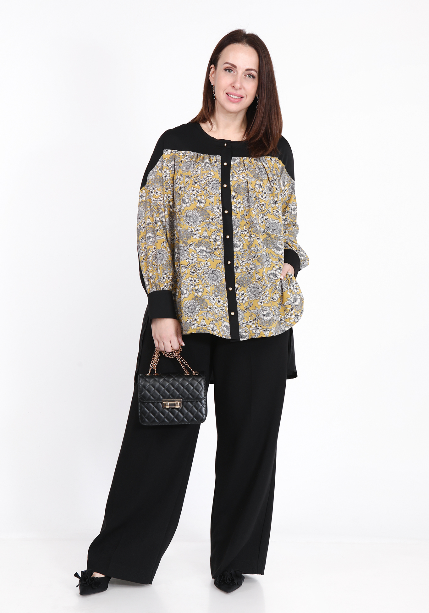 Блуза удлиненная с цветочным принтом Polina Romanova, размер 48 - фото 7