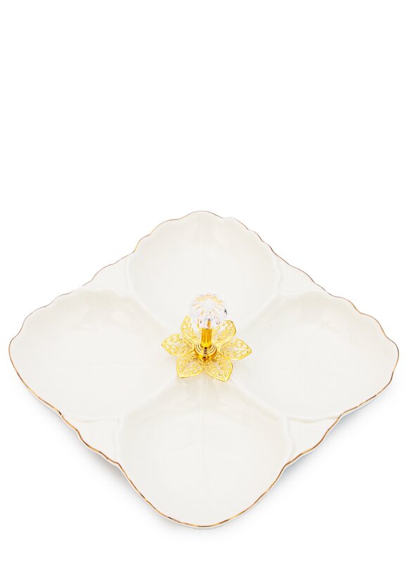 Менажница из фарфора Золотой цветок шир.  580, рис. 7