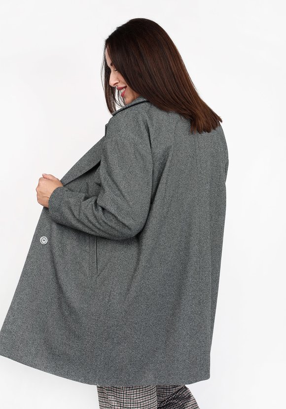 Пальто прямого кроя с английским воротником шир.  580, рис. 6