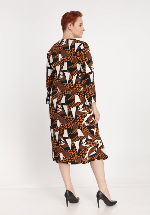 Платье с ярким геометрическим принтом шир.  580, рис. 2