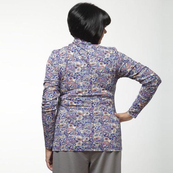 Блуза с оригинальным воротом и принтом шир.  580, рис. 2