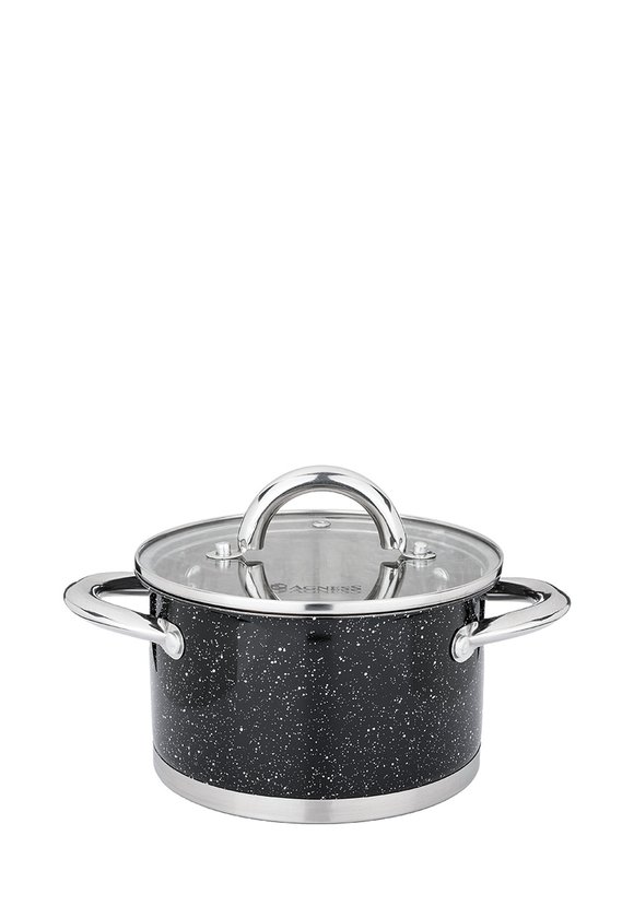 Кастрюля со стеклянной крышкой серия Мрамор шир.  580, рис. 1