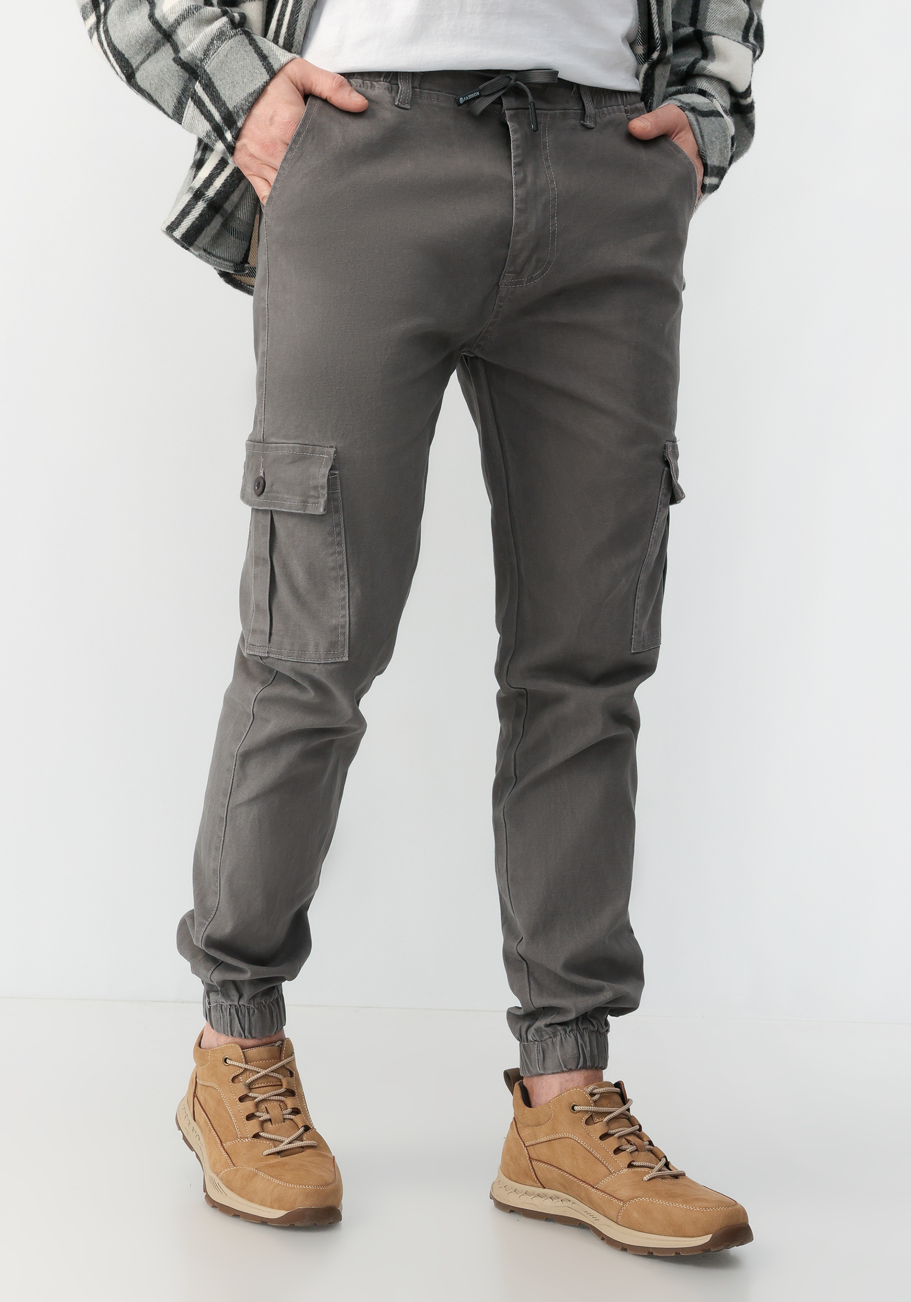 Брюки мужские с накладными карманами Morran Brave, цвет серый, размер 56