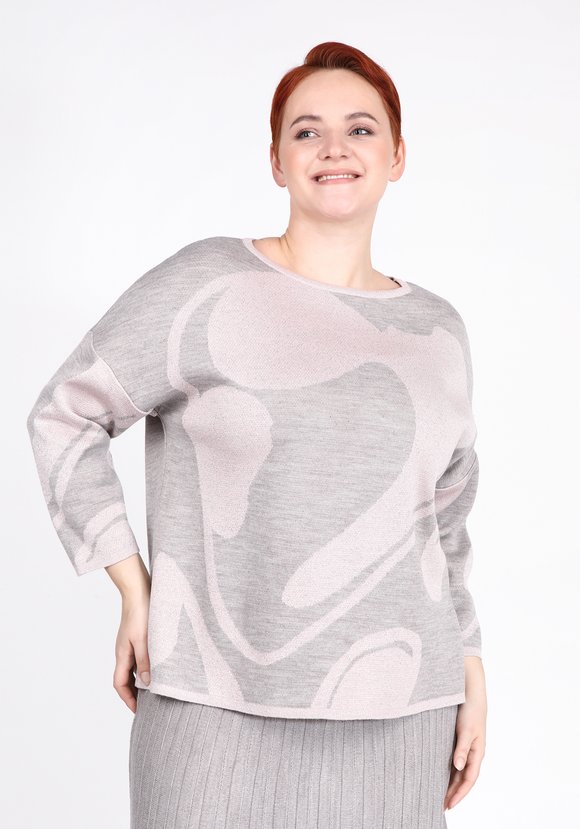 Джемпер с принтом абстракция шир.  580, рис. 10