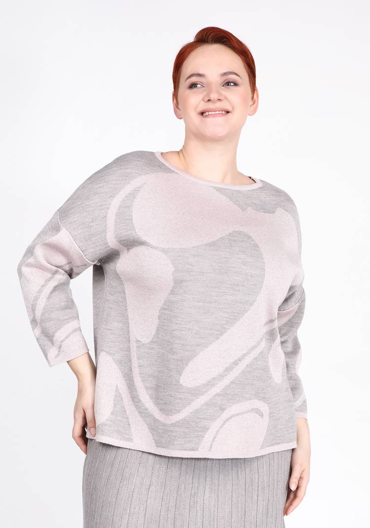 Джемпер с принтом абстракция шир.  750, рис. 10