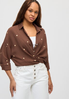 Рубашка с вышивкой Горошек