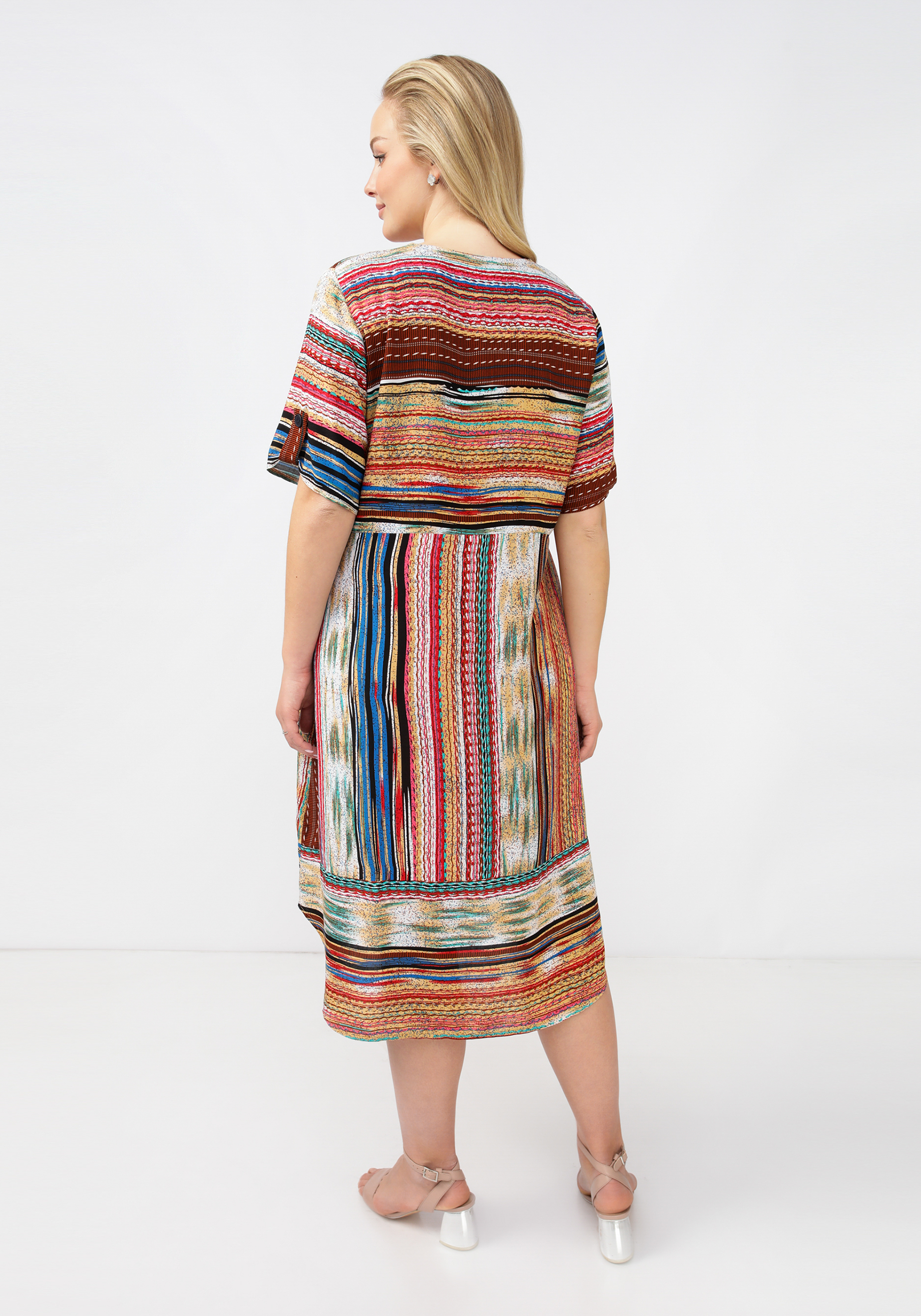 Платье штапельное "Фортуна" Simple Story, размер 60, цвет коричневый - фото 2