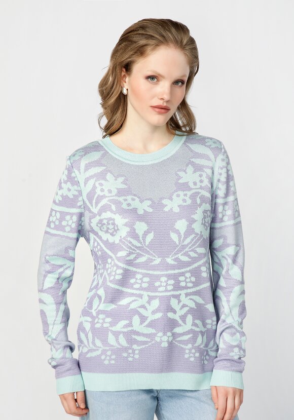 Джемпер женский с жаккардовым рисунком шир.  580, рис. 8