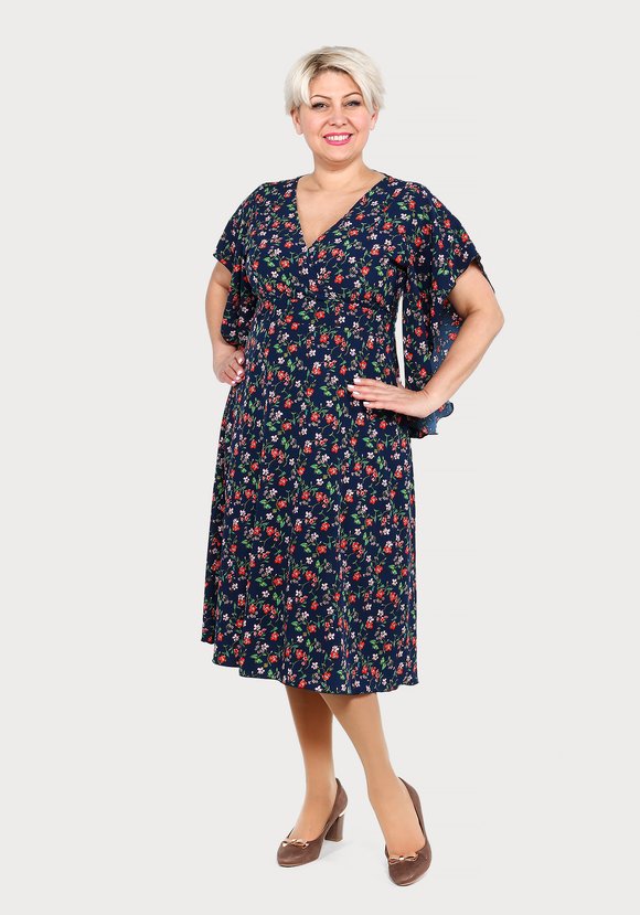 Платье с оригинальными рукавами и поясом шир.  580, рис. 5