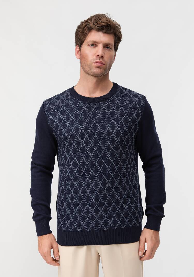 Джемпер в ромб с длинным рукавом шир.  750, рис. 4