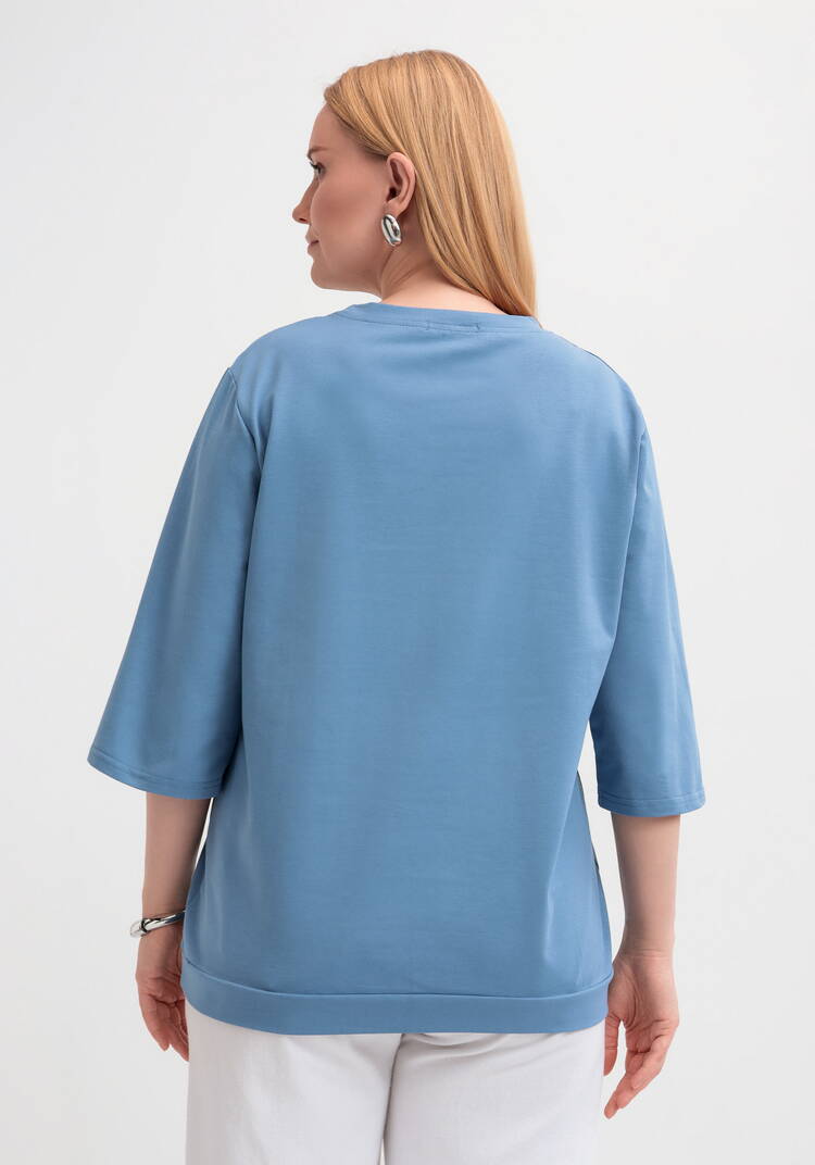 Блуза с длинным рукавом и цветочным рисунком шир.  750, рис. 29