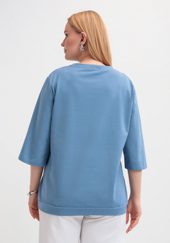 Блуза с длинным рукавом и цветочным рисунком шир.  580, рис. 29