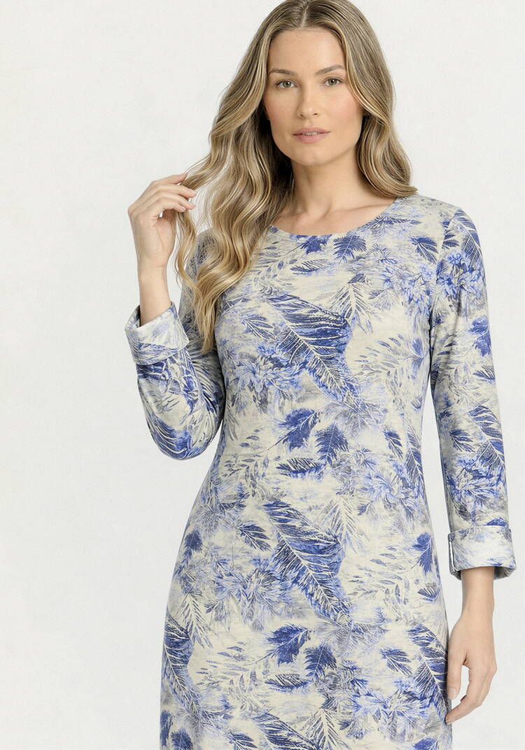 Платье прямого кроя изо льна с принтом шир.  750, рис. 2