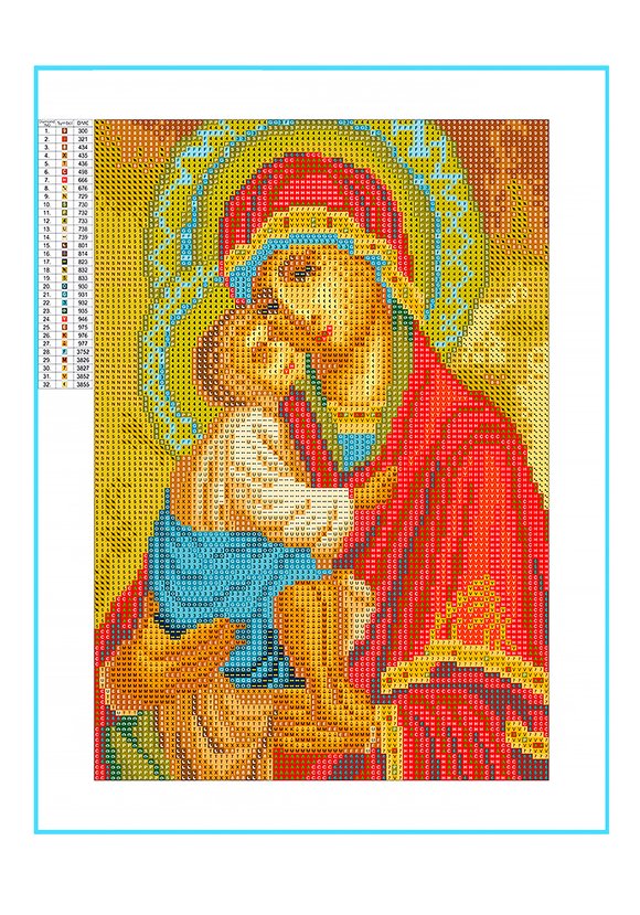 Алмазная мозаика с ликами святых шир.  580, рис. 30