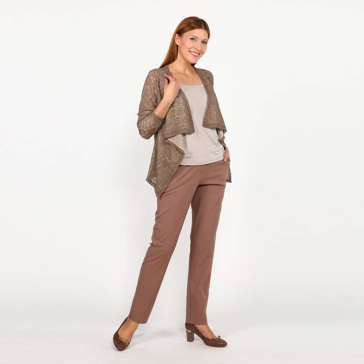 Кардиган кружевной с длинным рукавом шир.  750, рис. 4