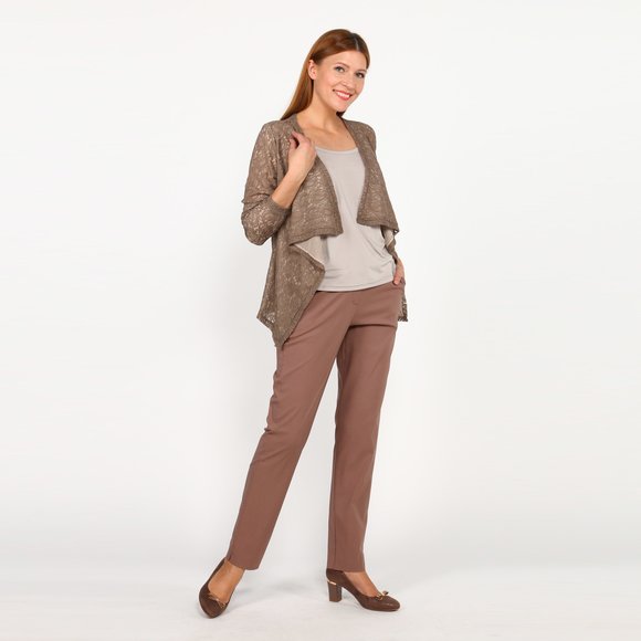 Кардиган кружевной с длинным рукавом шир.  580, рис. 4