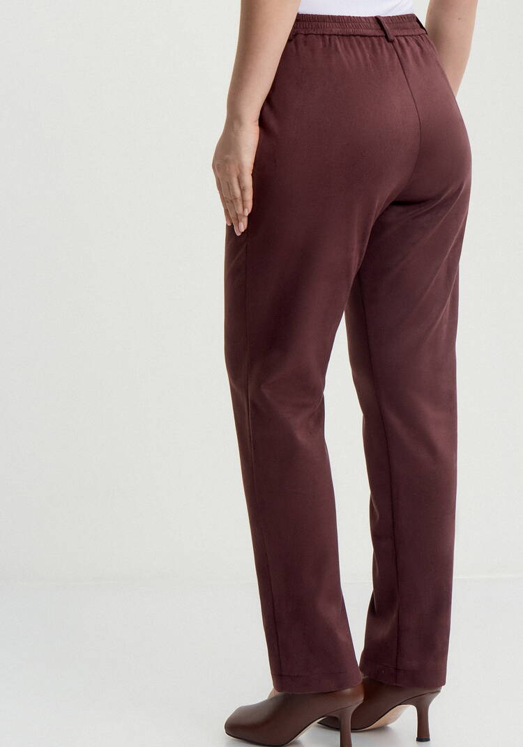 Брюки замшевые, прямые с комфортным поясом шир.  750, рис. 3