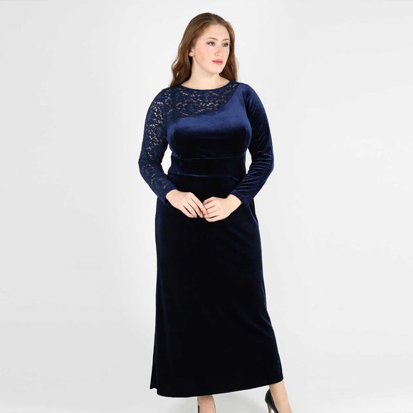 Платье-макси с гипюровой вставкой шир.  580, рис. 8