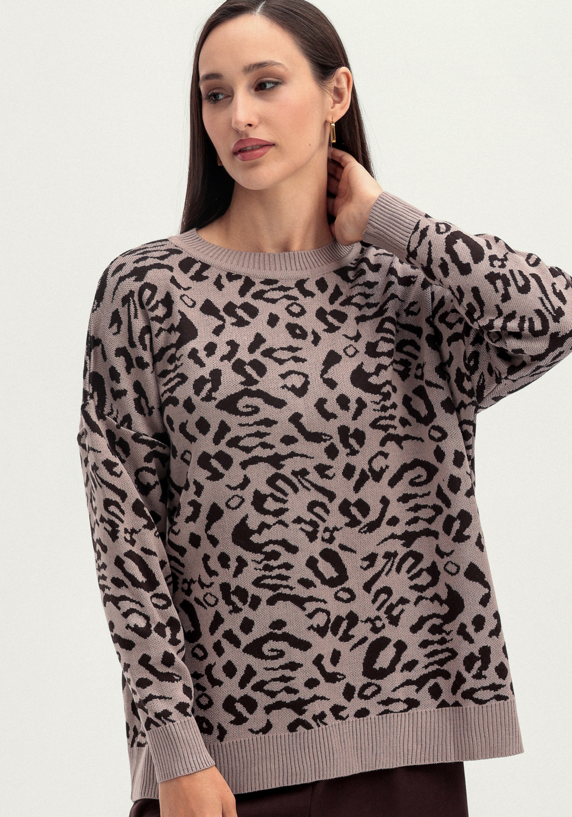 

Джемпер с леопардовым принтом, Фиолетовый