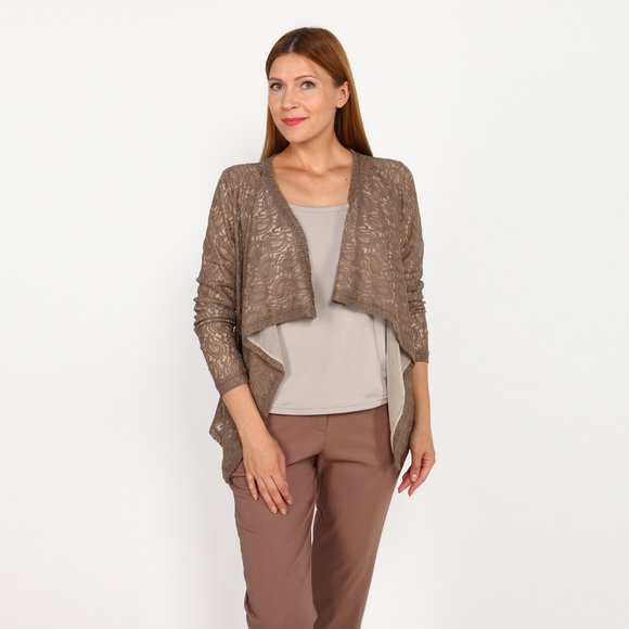 Кардиган кружевной с длинным рукавом шир.  580, рис. 6