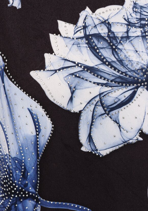 Блуза со стразами и цветочным принтом шир.  580, рис. 20