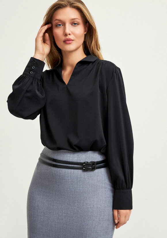 Блуза со сборкой на кокетке шир.  580, рис. 1