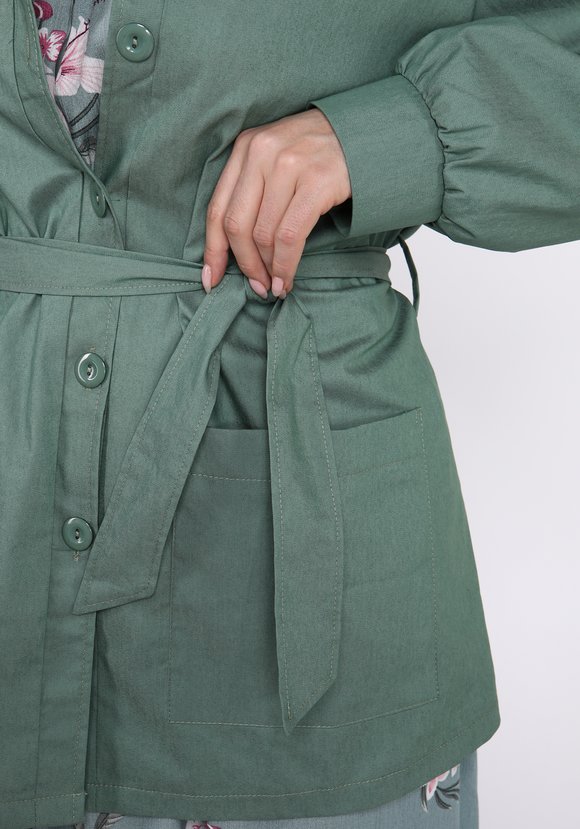 Жакет с поясом на пуговицах шир.  580, рис. 13