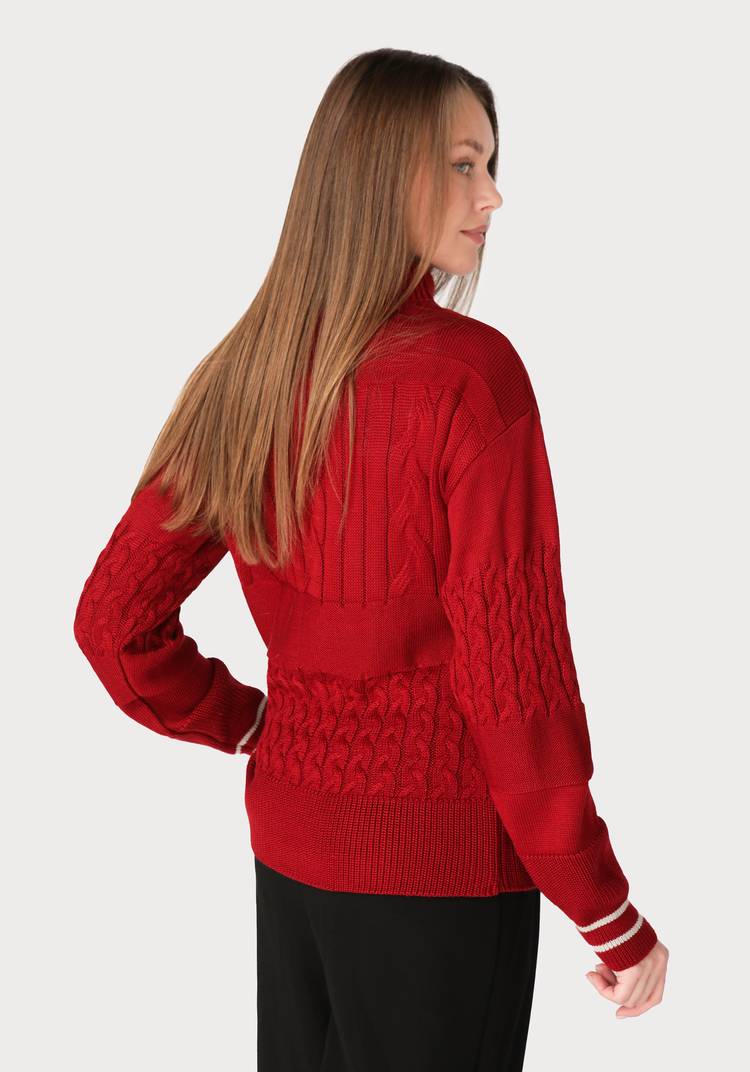 Свитер женский с эффектом структурных кос шир.  750, рис. 12